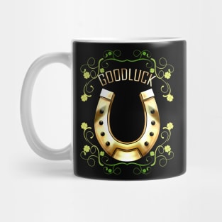 Good Luck With A Golden Horseshoe For Irish St Patricks Day Mug